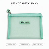 Sac en filet transparent haut de gamme pour cosmétiques, avec poignée, pour éponges, plage, natation, durable, portable, léger