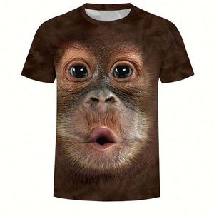 Men's Casual T-<b>Shirt</b> with 3D Digital Printing Short Sleeve Monkey Orangutan Pattern T <b>Shirts</b> - Product Image 2