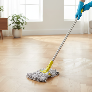 Gizmop Mopa Húmeda Antibacteriana de 500g, Duradera, Sostenible y Reutilizable, con Cabezal de Algodón en Bucle, Autoescurrible, con Palo de Acero Inoxidable, para Parquet y Madera - Product Image 2