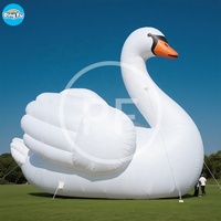 Animaux gonflables géants à éclairage LED, ballon cygne, publicité, modèle de cygne gonflable, personnages pour la publicité extérieure, affichage