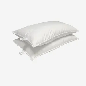 Servicio de pedido OEM, 48x74cm, 50x70cm, venta al por mayor, almohada de plumas, insertos, almohada de plumas de pato con doble puntada