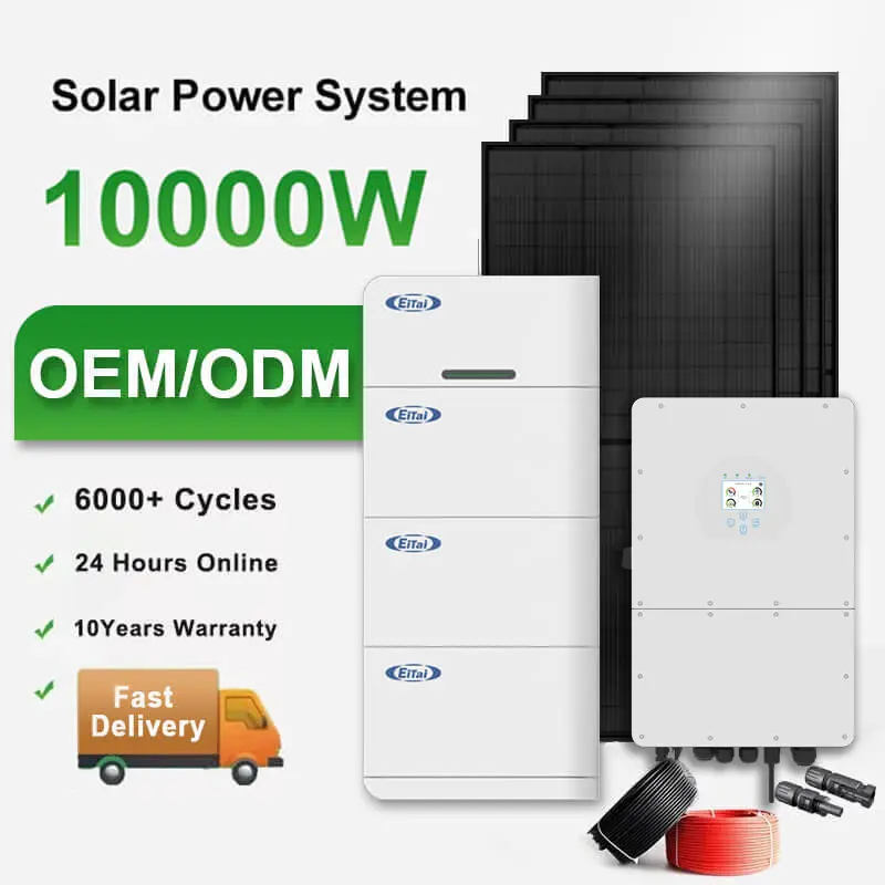 EITAI Kit completo 10000 vatios 20000 vatios Sistema de energía solar fuera de la red Sistema solar híbrido 20Kw Juego completo 10Kw para el hogar