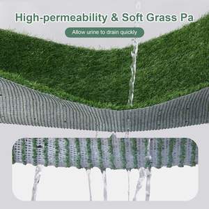 大型犬草パッドトレイ人工芝パッチと洗えるおしっこパッド素早く吸収性ポータブルトイレペットルー - Product Image 4