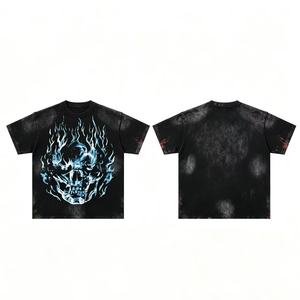 Camiseta de Verano Extra Grande de Algodón para Hombre, 307 g/m², Negra, Camiseta DTG, Camisetas Personalizadas para Hombre, Marca - Product Image 1