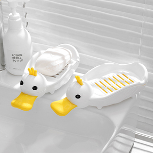 Huishoudelijke Eend Vorm Zeepkist Draineerbare Opslaghouder Zeep Container Cartoon Zeep Opbergschotel Badkamer Accessoires - Product Image 1