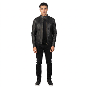 Chaqueta de Cuero Personalizada para Hombre, Chaqueta de Motociclista Única de Alta Calidad, Chaqueta de Longitud Media y Grosor Fino para Hombre - Product Image 1
