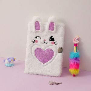 Carnet de notes moelleux pour enfants, journal intime lapin avec cadenas, jouets en peluche renard, cadeau pour adolescentes - Product Image 5