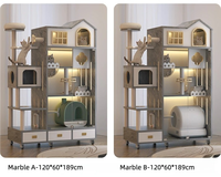 Personnalisé grand 5 étages moderne intérieur chat maison multi-chat bois Villa Cage bouton extérieur mobilier pour animaux de compagnie zone de couchage publique