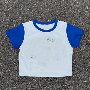 T-shirt homme à empiècements contrastés, style streetwear, coupé-cousu, coton, manches courtes, décontracté, tendance - Product Image 1