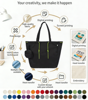 Sac fourre-tout en toile de nylon à deux poignées, personnalisable avec logo, directement de l'usine, pour la promotion, les trajets quotidiens, durable, vente en gros, OEM, ODM