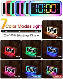Electric LED <b>Digital</b> Desk Alarm <b>Clock</b> Temperature Display Acoustic Control Sensing USB Charging Pen Holder Plastic Bathroom - Product Image 2