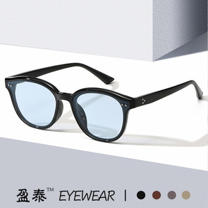 Yingtai Eyewear <b>Sunglasses</b> PC Frame UV400 Protection Unisex Class 2 Sunshades Black <b>Round</b> Style - Product Image 1