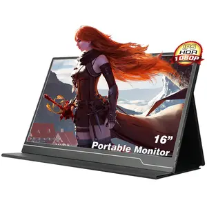16 inch portable monitor player games 1080p resolution video second screen for ps5 switch mini lcd monitor