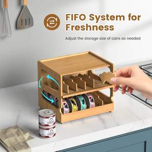 Mutfak ayarlanabilir istiflenebilir <span class=keywords><strong>fifo</strong></span> haddeleme bambu raf depolama organizatör kiler olabilir - Product Image 3