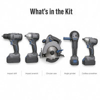 Kit combiné d'outils électriques sans fil 20V sans balais, ensemble de 5 pièces : perceuse à percussion, clé à chocs, scie circulaire, meuleuse d'angle, tournevis