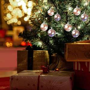 Iridescent Pearl Christmas Ornaments Shimmer Clear <b>Baubles</b> With Silver Cap Elegant Hanging Tree Decor - Product Image 4