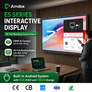 Lavagna Interattiva Amdox <span class=keywords><strong>Serie</strong></span> ES 4K con Display Interattivo Full Bonding, Telecamera AI da 48MP e Array di 8 Microfoni - Product Image 1