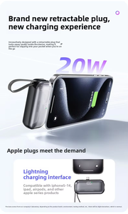 พาวเวอร์<span class=keywords><strong>แบ</strong></span>งค์แคปซูลขนาดเล็กแบบพกพา <span class=keywords><strong>ชาร์จ</strong></span>เร็ว พร้อมที่วางโทรศัพท์ 22.5W 5000mAh สายชาร์จใน<span class=keywords><strong>ต</strong></span>ัว หน้าจอ LED สถานีพลังงานสำหรับเดินทาง - Product Image 6