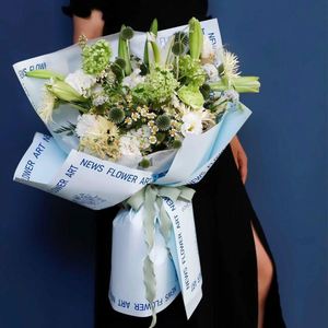Custom Sized Hand Painted Floral <b>Pattern</b> Waterproof Wrapping <b>Paper</b> for Flower Shops Art Themed Bouquet Packaging Materials - Product Image 4