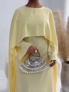 Vestido Abaya de Satén Elegante y de Lujo Modesto para Fiesta de Noche en Dubái, Talla Grande, Color Sólido, con Cuentas, Largo, Estilo Maxi, Otoño, Venta al Por Mayor 2026 - Product Image 3