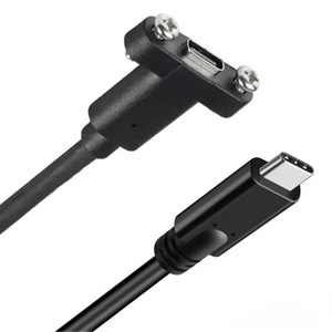 <b>Usb</b>-C 3.1 Extension <b>Cable</b> With Screw Mounting Panel <b>For</b> Industrial Equipment Panel - Product Image 2