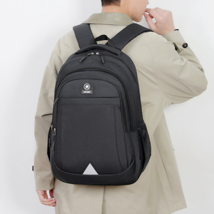 New Model Large Capacity Laptop <b>Backpack</b> for Men Solid Color Double Shoulder Pack Casual Travel <b>Business</b> Use Middle <b>Backpack</b> - Product Image 6