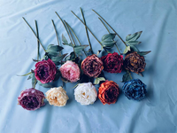 Fleurs artificielles en tissu mélangé à bords brûlés en gros pour la décoration