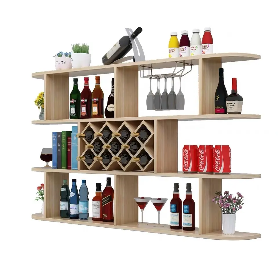 Gabinete moderno para Bar de vino, mueble de vino blanco MDF