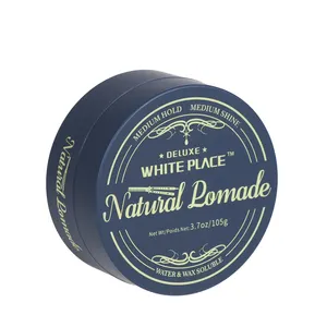 White Place Brand Deluxe Medium Hold Shine Hair Wax Water Based Natural Pomade Cream Unisex Hair Styling Peppermint Curl Cream