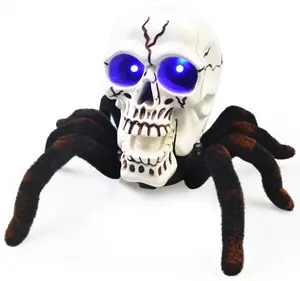 هالوين الإبداعية محاكاة ساخرة خدعة لعبة العنكبوت لعبة مجسمة اللاسلكية التحكم عن بعد العنكبوت مع الجمجمة
