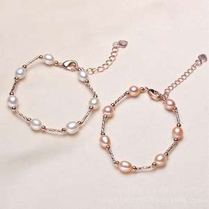 Pulsera de Perlas de Agua Dulce al por Mayor de Zhuji para Mujer, Joyería de Mano Estilo Ins con Cadena Ajustable y Eslabones de Moda - Product Image 2