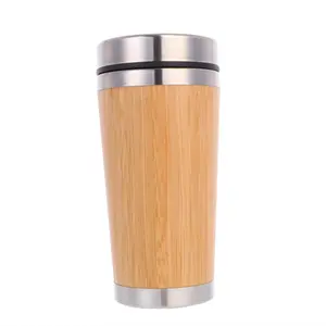 Taşınabilir 450ml çift duvar paslanmaz çelik yalıtımlı su şişesi bambu Flask termos fonksiyonel tarzı sıcak termal kutulu