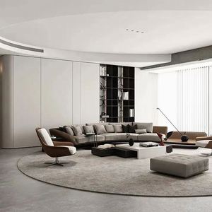 Armoires de rangement en bois modernes personnalisées, meubles de salon avec murs de fond, fabriqués en Chine - Product Image 2