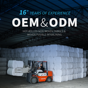 Entoilage <span class=keywords><strong>thermocollant</strong></span> non tissé 100 % polyester Xiangxing avec revêtement double point, usine de production - Product Image 6