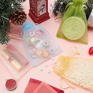 Sacs en organza 20 couleurs Sacs cadeaux en organza transparent avec cordon de serrage en vrac pour mariage, fête, cadeaux de Noël - Product Image 4