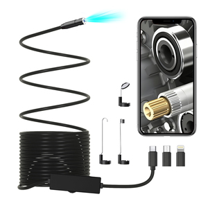 Caméra endoscopique portable Dearsee 8,5 mm 1920P HD pour Android IOS, caméra <span class=keywords><strong>de</strong></span> inspection semi-rigide <span class=keywords><strong>de</strong></span> 2 m - Product Image 1