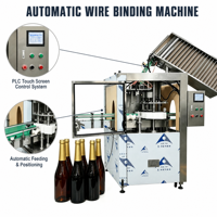 Machine de ligature de fils entièrement automatique 2000BPH pour bouteilles en verre de 750 ml de vin mousseux et champagne