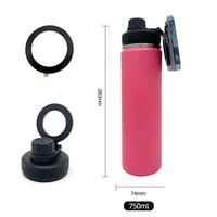 25ozBPA-Free Double Paroi Magnétique En Acier Inoxydable Gym Bouteille D'eau Support De Téléphone Portable Isolé Sport En Acier Inoxydable Drinkware