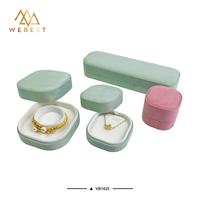 Boîte à bijoux Webest, boîte à bijoux en velours de luxe, coffret cadeau, ensemble de boîtes à bijoux