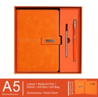 Ensemble Cadeau d'Entreprise Personnalisable de Luxe A5 en Gros pour Usine – Carnet et Stylo Orange Colorés