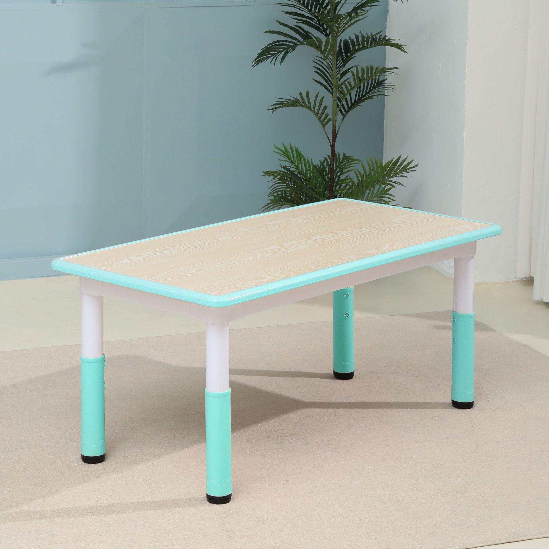 Verde menta con vetas de madera