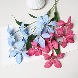 Fleur d'orchidée artificielle Lichao à flamme artificielle, branche unique, faite à la main, pour décoration de mariage et de maison - Product Image 2
