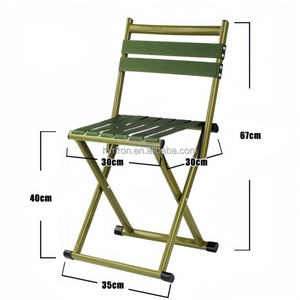 Tabouret pliant moderne en métal vert pour l'extérieur, idéal pour le camping, le parc, les loisirs et la pêche - Product Image 3