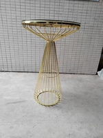 Meubles pour événements populaires, ligne de fil pour événement de mariage, Base de couleur or, Table de Bar haute