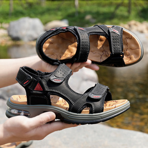 Nouvelles sandales pour hommes, tailles 38-46, avec bride croisée supérieure, style pêcheur, fermeture auto-agrippante, amortissantes et légères - Product Image 2