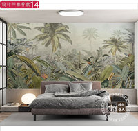 Papier peint mural en toile imprimé jet d'encre, style tropical américain, gaufré, résistant à l'humidité, installation facile