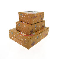 Boîte cadeau de Noël de luxe personnalisée en gros, laminage mat, gaufrage, doublure en éponge, matériaux recyclés, boîtes rigides, ruban