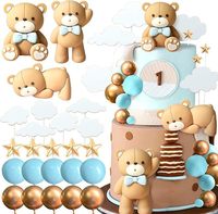 Kuchendekoration Böhmischer Bär Kuchendekoration Baby-Shower Cartoon Kuchenaufsatz