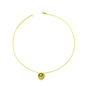 สร้อยคอจี้แฟชั่น สแตนเลสสตีล 316L ชุบทอง PVD ทนทาน พร้อมจี้ทรงกลม - Product Image 2