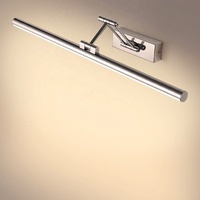 Lampe LED pour tableau chromée polie avec bras articulé réglable, lampe murale linéaire longue pour miroir